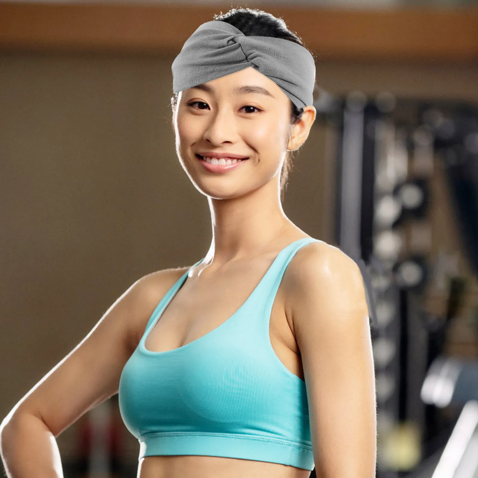 2Pcs 요가 와이드 탄성 머리띠 미끄럼 방지 터번 반다나 스포츠 운동 러닝 헤어 밴드 여성 헤어 액세서리