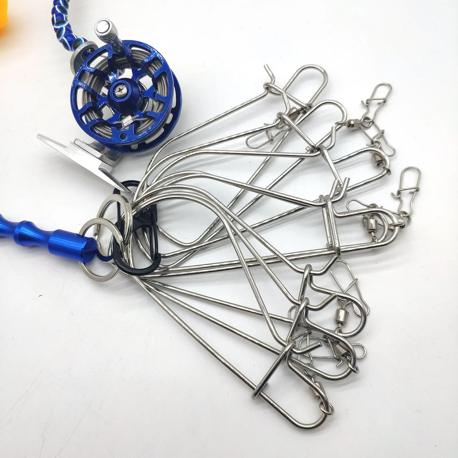 Stainless steel Fish Buckle Soft Wire Lock Device with Small Reels Lightweight Fishing equipment for fishing tools,fishing accessories,fishing tool,fishing tackle