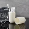 1-6PCS Striped Travel Wash Toothbrush Cup Toothpaste Storage Box Portable Toothbrush Box Toothbrush Bucket Simple Rinsing Cup 3