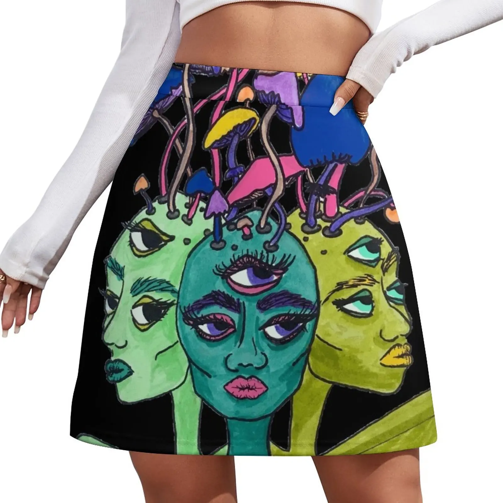 Mushroom Aliens Mini Skirt Sexy mini skirt luxury evening dresses 2023