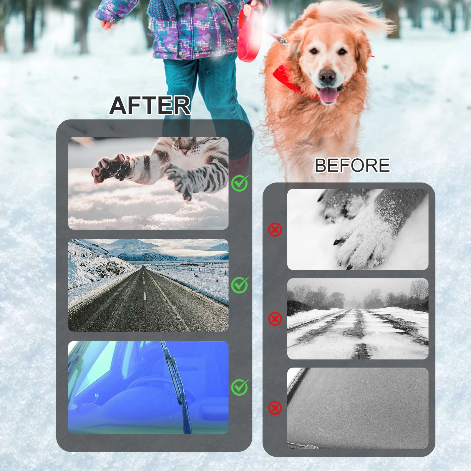 Yegbong 60ml Pet Cat And Dog Paw Snow Remover, Step Road Fast Safe Ice Melt, Suitable For Home, Car, Lawn And Workplace