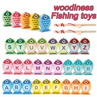 Children Wooden Fishing Game Toys Gift Early Education Alphabet Numeric Cognitive Toys Children Interactive Games Toys for Gifts 1