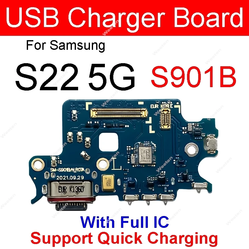 Samsung Galaxy S22 Plus Ultra S22+ 5G SM-S901 S906 S908 USB Şarj Jakı Kartı Flex Kablosu Parçaları için Şarj Portu Modül Kartı
