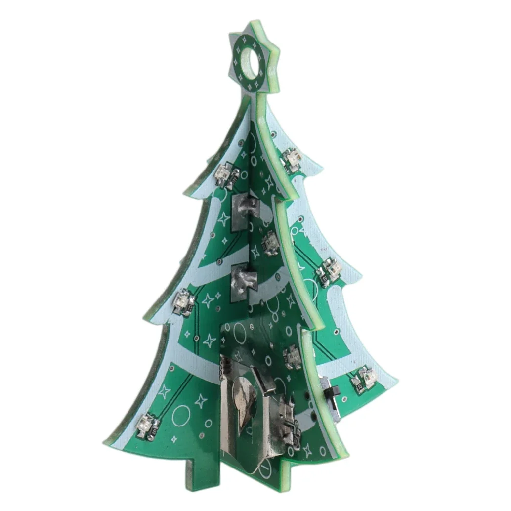 Mini Size PCB 3D Christmas Tree SMD LED RGB Blinking Solder Kit Flashing LEDs DIY Electronics Project