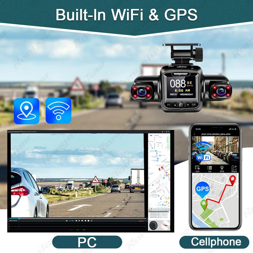 Rexing R4 4 Channel Dash Cam W/ All Around 1080p Resolution, Wi-Fi