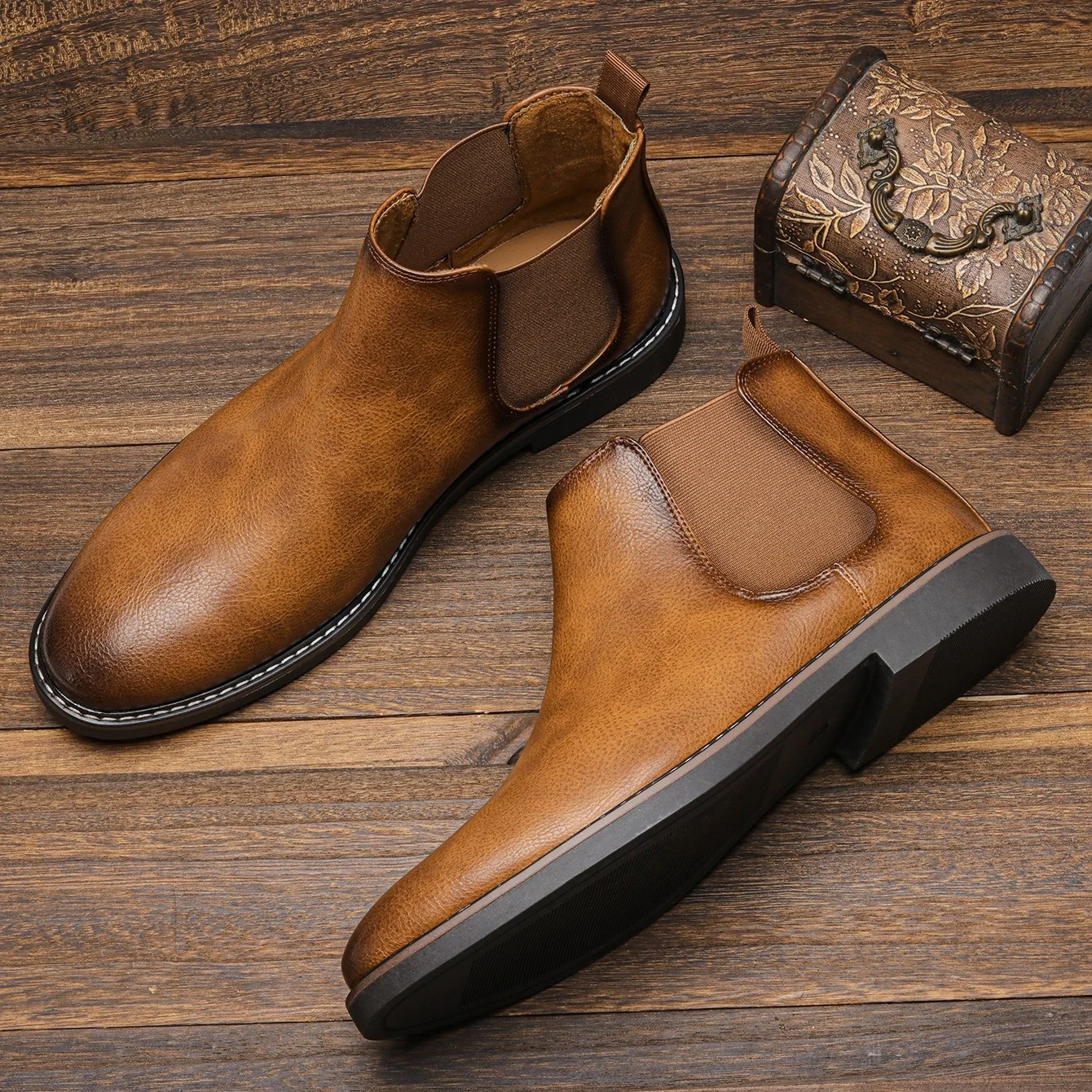 40-46 Men Retro Chelsea Boots Comfortable Leather