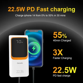 Power Bank 22.5W 10000mAh PD caricabatteria portatile a ricarica rapida per iPhone 16 15 14 batteria esterna per telefono cellulare Xiaomi