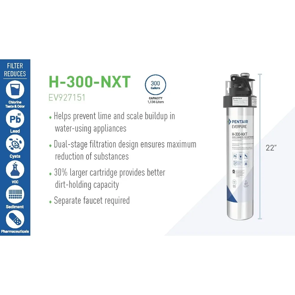 Everpure H-300-NXT Quick-Change Filter Cartridge, EV927441, For Use in Everpure H-300-NXT Drinking Water Systems 2