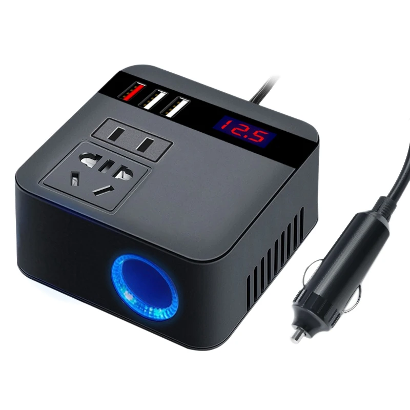 

300W Power Inverters 12V/24V Dc Inverter 3 USB Car Charge Battery Quick Charge Converter Accessories Black US