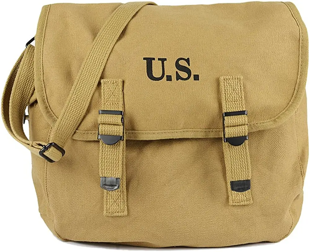 2024 wwii ww2 us army m1936 haversack m36 musette field military hunting hiking climbing camping backpack bag khaki 2024 World War II US Army M1936 Backpack M36 Backpack Shoulder Bag Outdoor Shoulder Bag Military