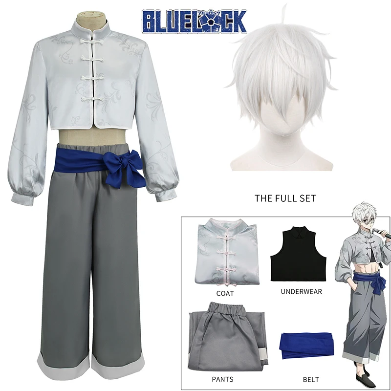 

Nagi Seishiro Cosplay Anime Blue Lock Seishiro Nagi Cosplay Costume Wig Kung Fu Tang Suits Chinese Elements Cheongsam Men Women