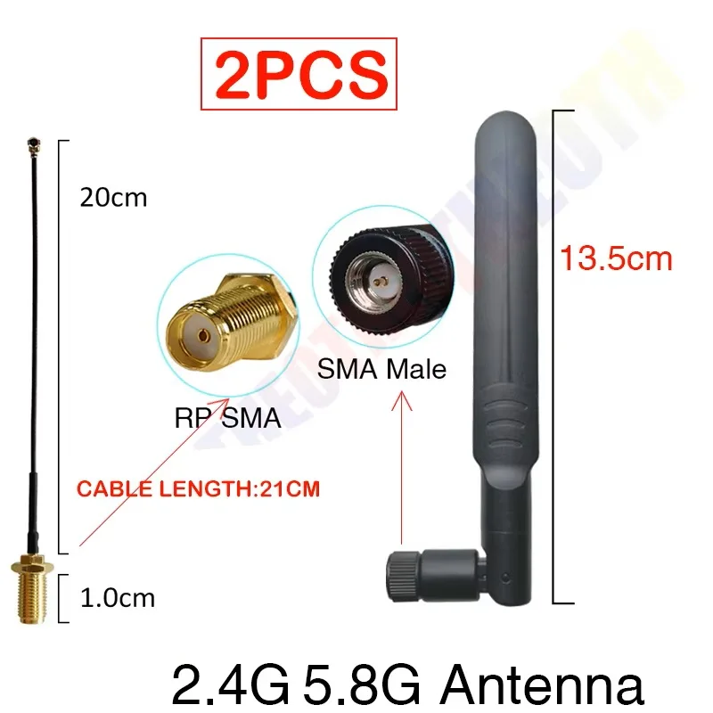 ตัวเลือกสินค้า เสาอากาศ Wi-Fi ดูอัลแบนด์ 2.4/5.8GHz พร้อมขั้วต่อ SMA สำหรับ IoT