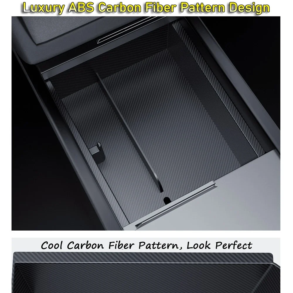 Storage Box for Tesla Model Y Juniper Launch 2025 Model 3 Highland Organizer Accessories Center Console Trays Hidden Cup Holder