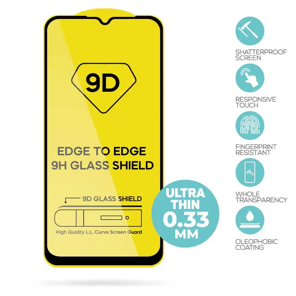 Protettore Di Vetro Temperato Schermo 9D Bordo Nero Per Realme Narzo 50A Prime