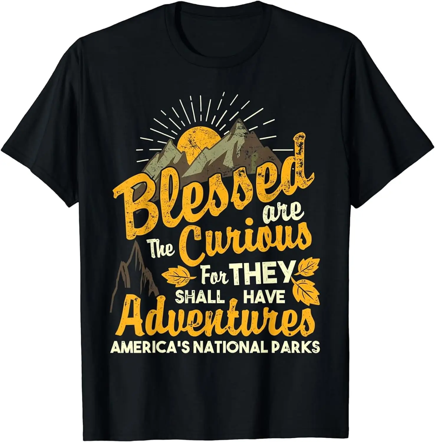 

Blessed are The Curious - National Parks Graphic T Shirts, Women's Crew Neck Casual Premium Polyester Breathable Tee