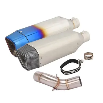 51MM Motorcycle Exhaust Pipe Escape Mid Link Pipe Stainless Steel Mufflers Removable DB Killer For Kawasaki Z900 2020-2022