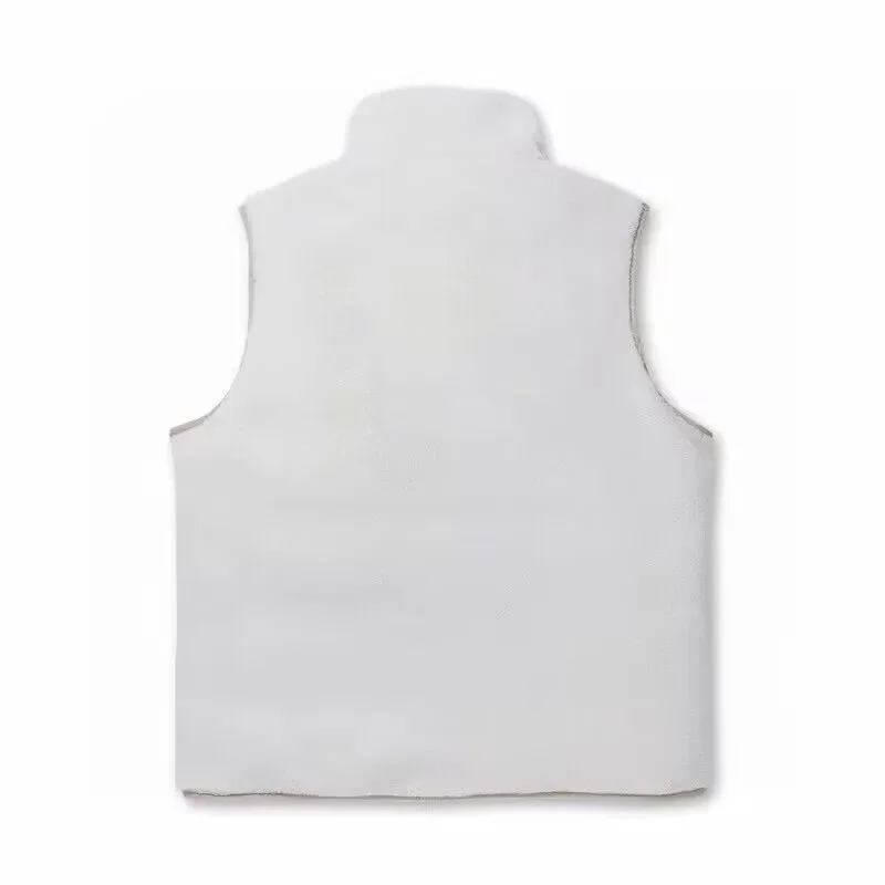 

Golf Lamb Fleece Vest Winter Men's Fleece Jacket Vintage Standing Collar Workwear Plush Double Sided Tank Top Jacket