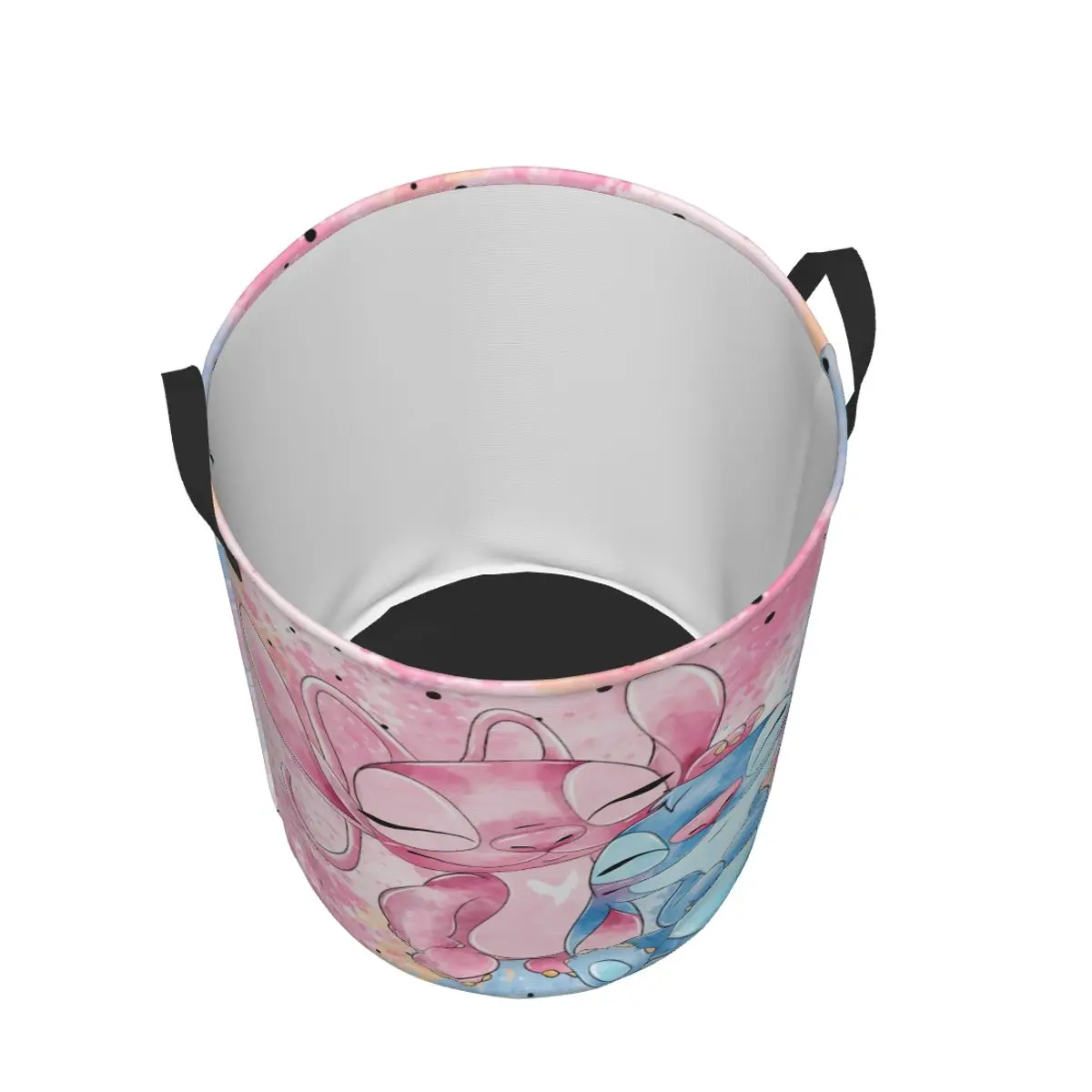 Stitch And Angel In Love Anime Laundry Basket Collapsible Large Capacity Clothes Storage Bin Adventure Film Baby Hamper laundry basket portable hamper portable storage basket