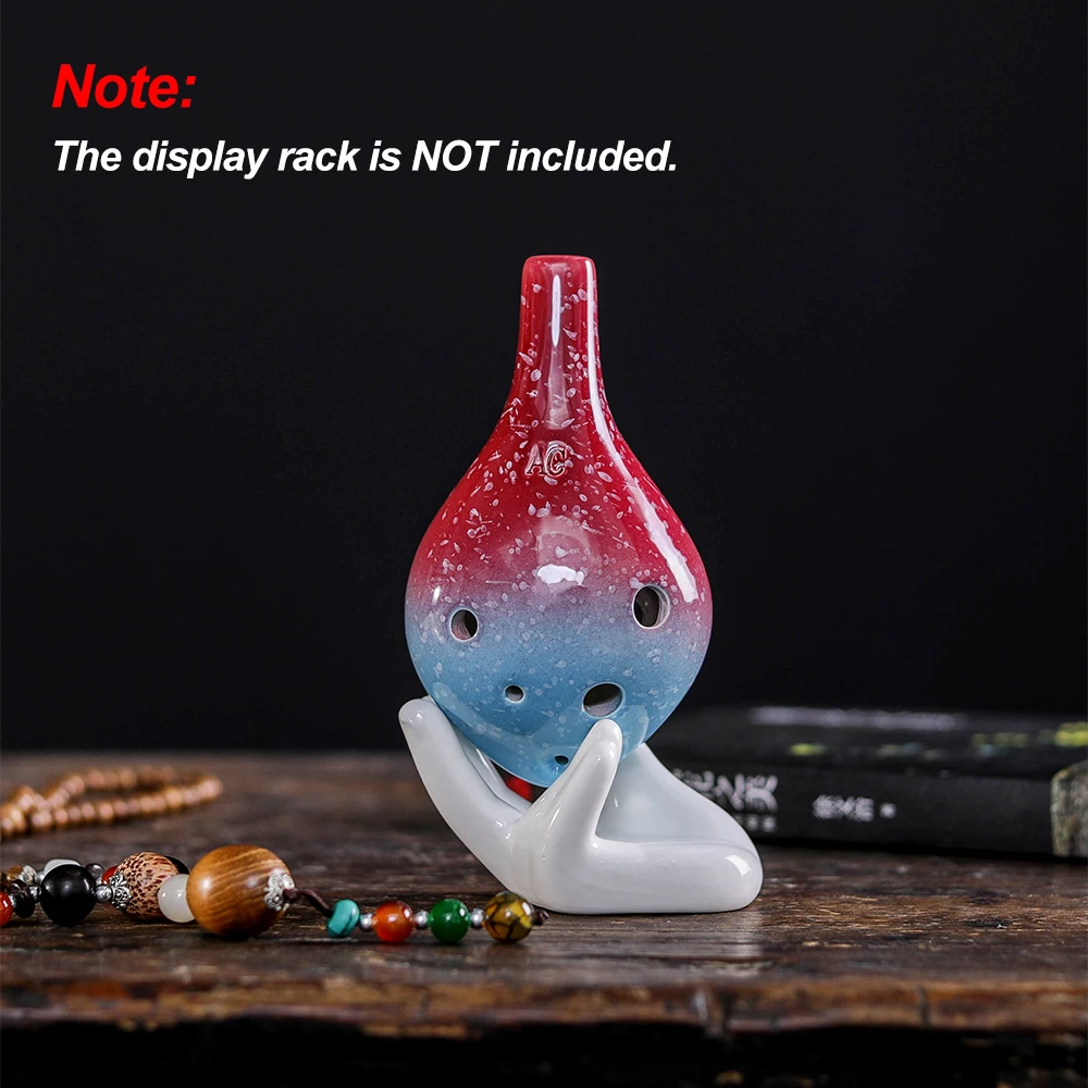 6 Holes Ceramic Ocarina Alto C Simple Starry Style Musical Instrument Lanyard Music Score Music Lover Learner