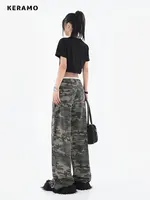 2025 Women Fashion Camouflage Jeans Loose High Waist Cargo Pants Straight Jeans Baggy Pants Casual Denim Trousers Feamle Y2k - Image 4