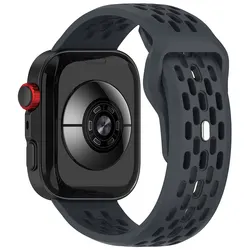 Sport Breathable Silicone Watchband - Adjustable Strap - Watch Fit4 pro (Deep gray)