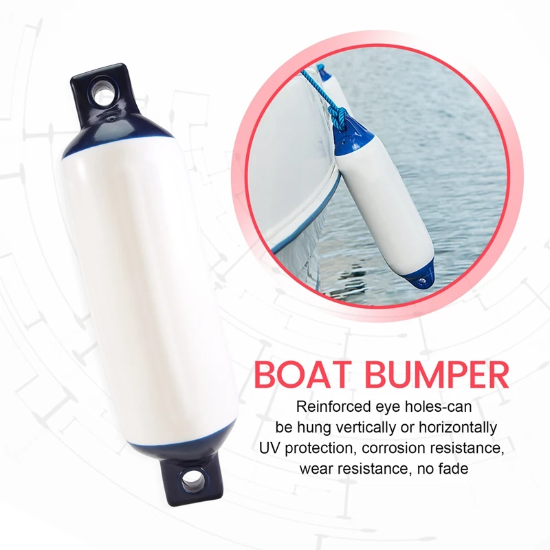 3PCS Inflatable Boat Fender PVC Boat Anchor Bumper Marine Fender For Boat, Sailboat, Cuddy Etc (4.5X16 Inch)
