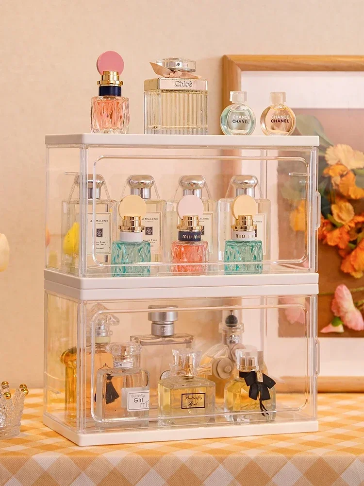 

Коробка для хранения косметики, органайзер для косметики, водонепроницаемый пылезащитный вместительный Большой акриловый держатель для духов