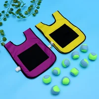 1 Set Children Sticky Ball and Vest Game Props Sticky Ball Vest Group Plaything for Home School (Red, Yellow Vest and 10 Pcs Spo 2