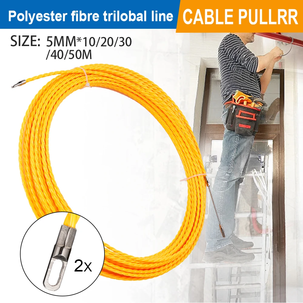Cabo Extrator Carretel de Fita de Peixes Extrator de Fibra de Vidro de Metal Fio de Parede Canalização para Telecomunicações Ferramenta de Canalização de Fio de Parede Elétrica Dia.3 mm