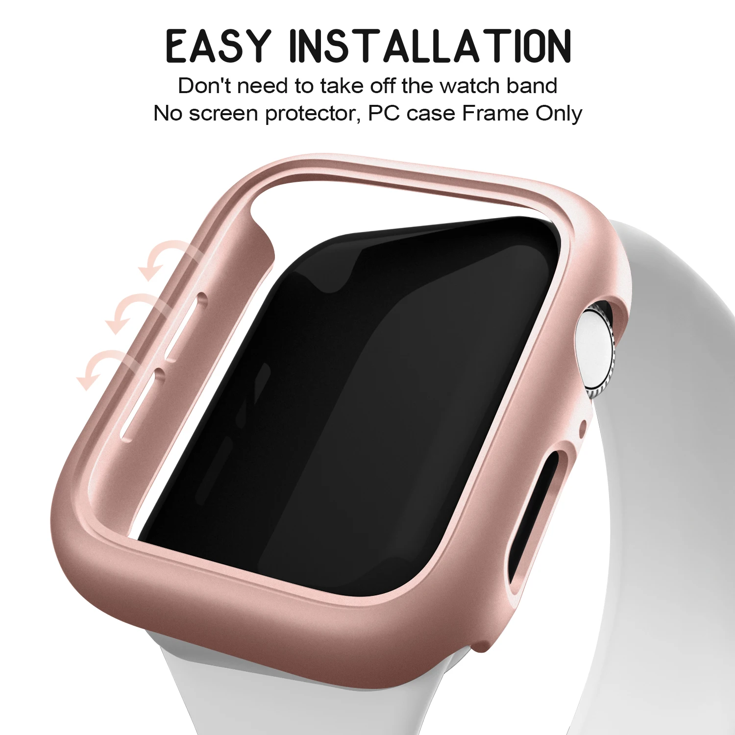 Apple Watch Case 4Pcs For Apple Watch Series 7 8 41mm 45mm 40mm Cover PC Protection For iWatch Series 6 5 4 38mm 42mm Bumper No Screen