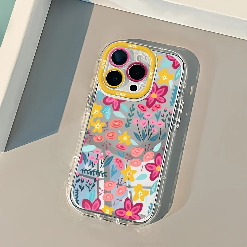 Vibrant Floral Mirror Phone Case For Iphone Pro Max And Plus_voghion.com