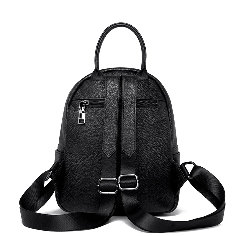 Cowhide Backpack 2024 New High Quality Soft Leather Leisure Travel Large Capacity For Teenage Girls Women's Backpack 5