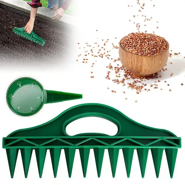 1pc Durable Plastic Hand Dibbler Garden Seeder Tool, 12-Hole Fast Seeding, Waterproof Planting Aid for Efficient Gardening 1pc Durable Plastic Hand Dibbler Garden Seeder Tool, 12-Hole Fast Seeding, Waterproof Planting Aid for Efficient Gardening