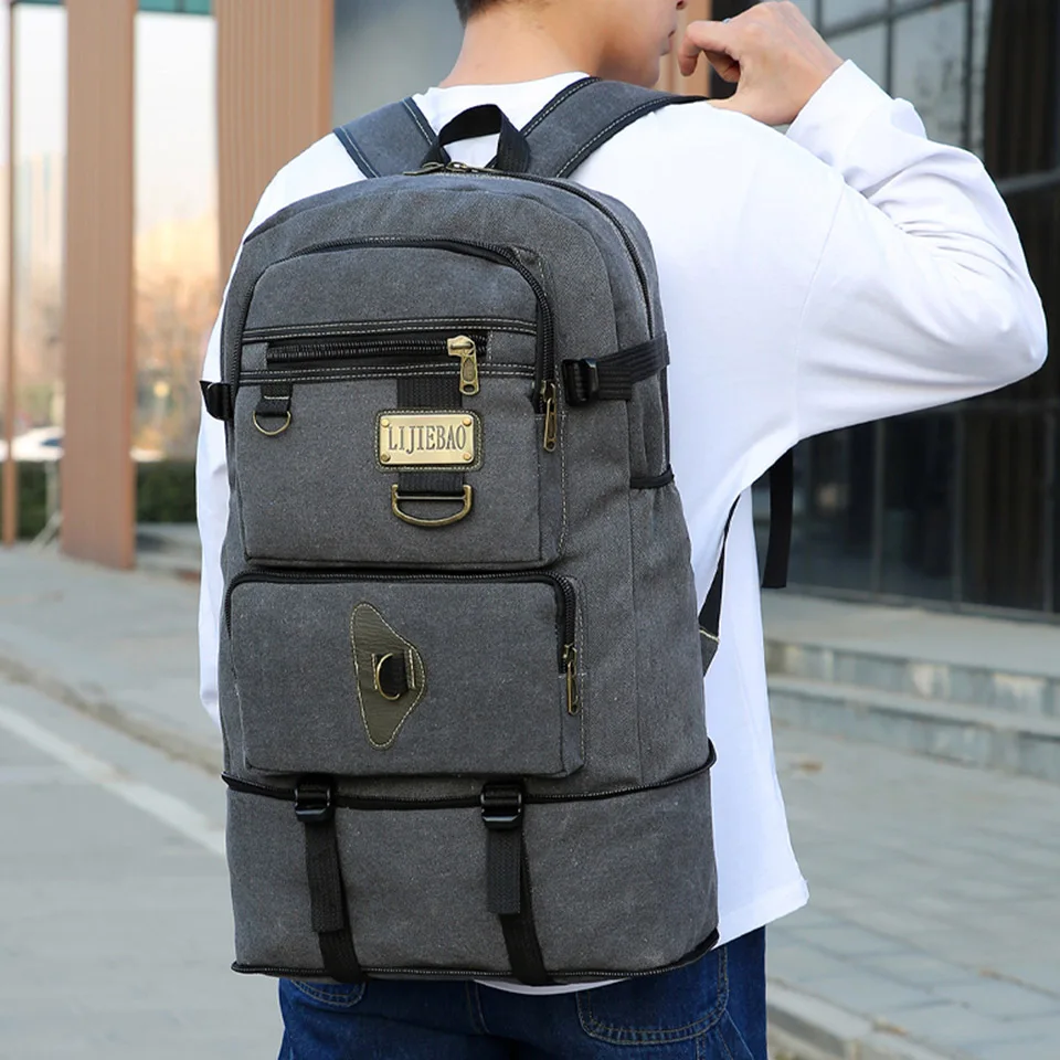 2024 New Large Capacity Travel Backpack Fashion Men And Women's Outdoor Mountaineering Tactical Training Design Canvas Backpack