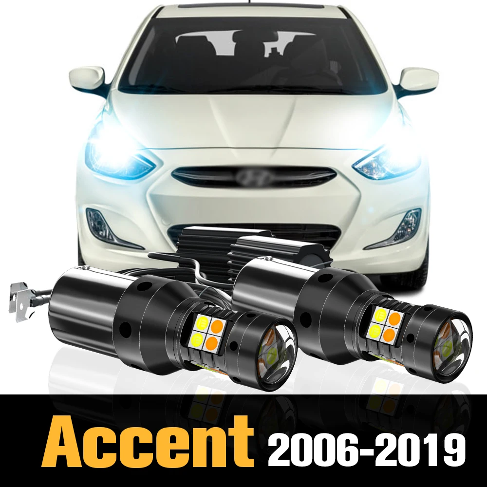 

2x Canbus LED Dual Mode Turn Signal+Daytime Running Light DRL Accessories For Hyundai Accent 3 4 5 2006-2019 2010 2011 2012 2017