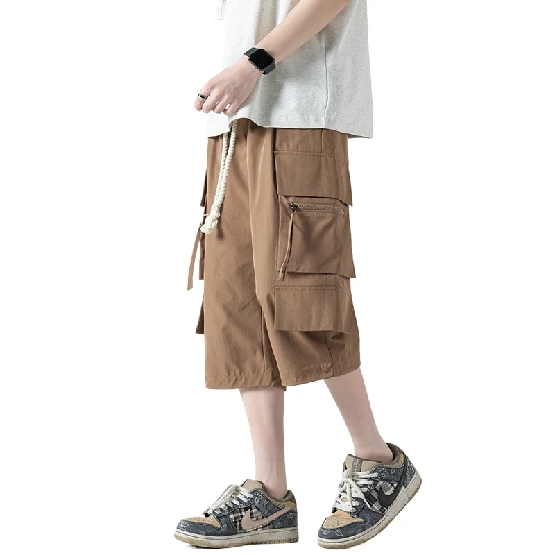 

Новинка 2024, мужские летние высококлассные молодежные модные рабочие брюки большого размера, мужские шорты