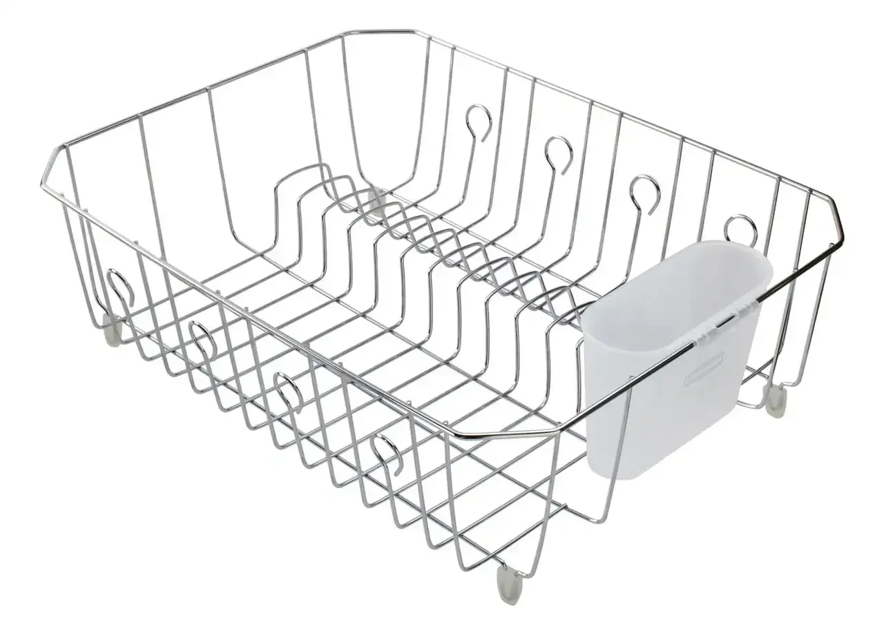 

Dish Rack with Utensil Holder for Kitchen Countertop,Large, Chrome,Accessories Organizer,Kitchen Items
