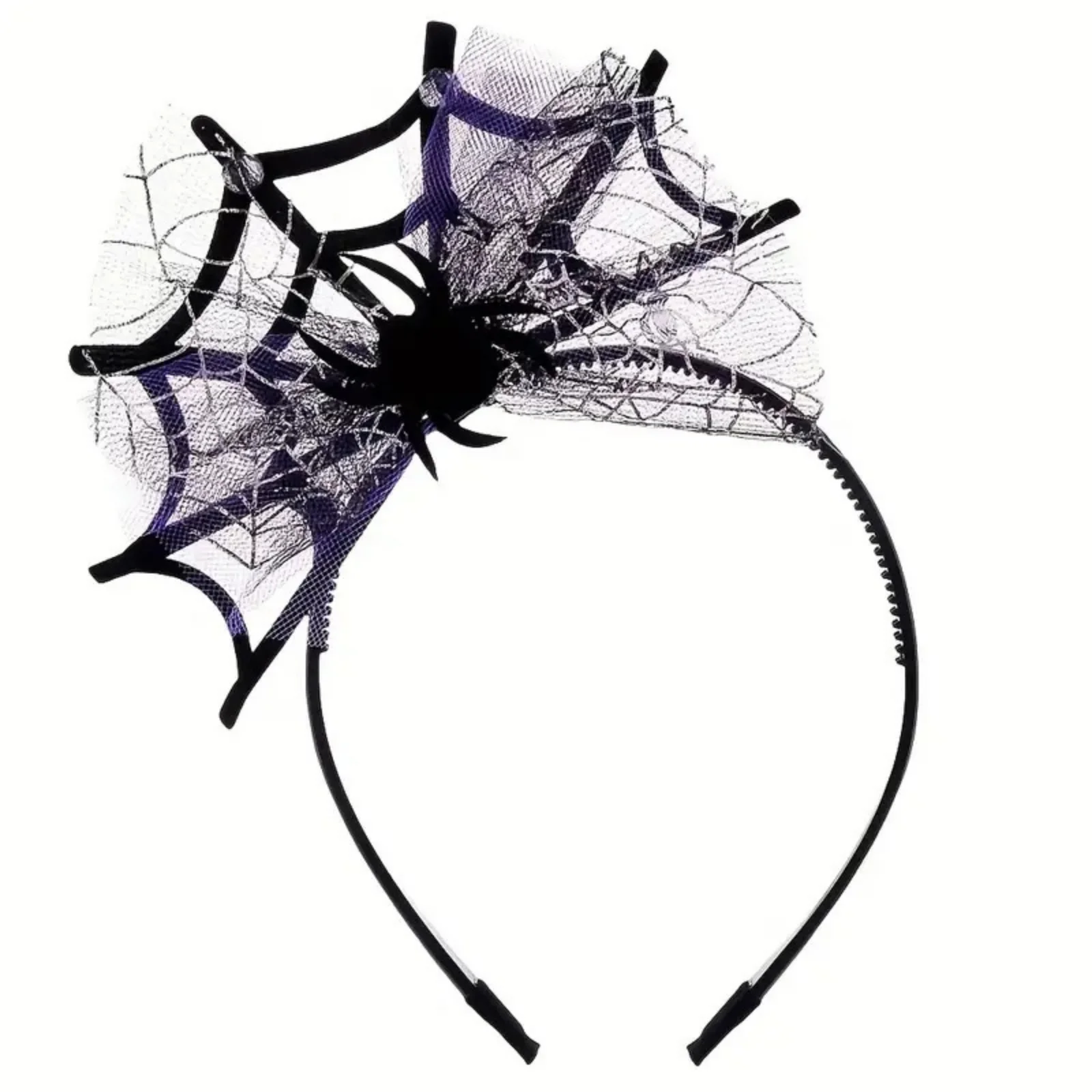 1PC  Halloween Spider Web Headbands, 2Pcs Black Purple Lace Hair Hoops, Spooky Party Hair Accessories for Women