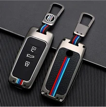 

New Car Key Case Holder Shell Cover for VW Volkswagen Touareg 2018 2019- 2021 Zinc Alloy Cover 3 Button Remote Keyless for man