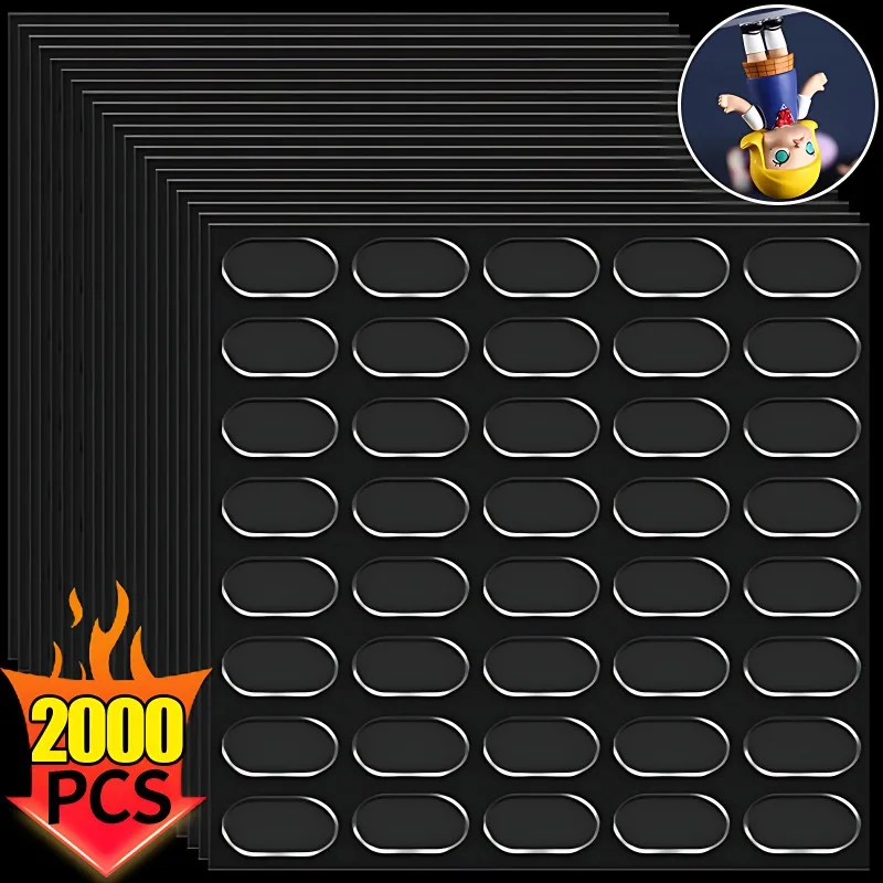 2000/100PCS Strong Double-Sided Tape Blind Box Foot Pad Glue Sticker for Blind Box Landscape Doll Foot Fixed Seamless Patch Tool