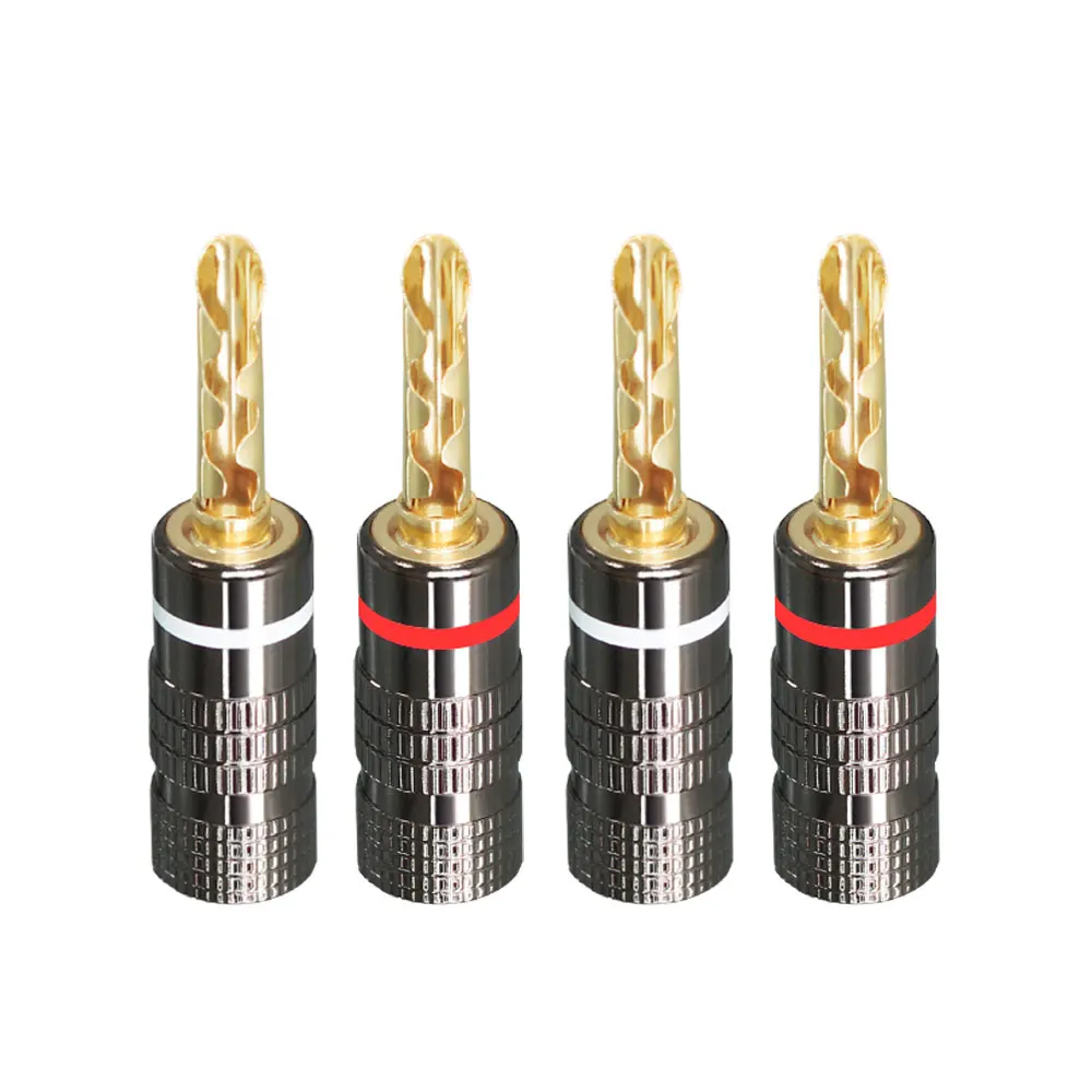 4 Pezzi Tipo A Dente Di Sega Altoparlante Audio Hifi Connettori A Banana 4Mm Jack A Banana In Rame Puro Per Cavo Altoparlante Audio Hifi