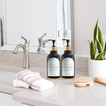 Alternative view of 300/500ml Bathroom Soap Dispenser Bottle Shampoo Shower Gel Bottle Press Type Refillable Empty Glossy Bottle Waterproof Labels
