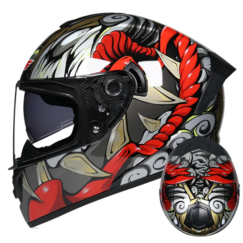 

Unisex Full Face Motorcycle Helmet DOT Approved High Quality ABS Shell Motocross Helmet Dual Visor Adult Men Cascos Para Motos