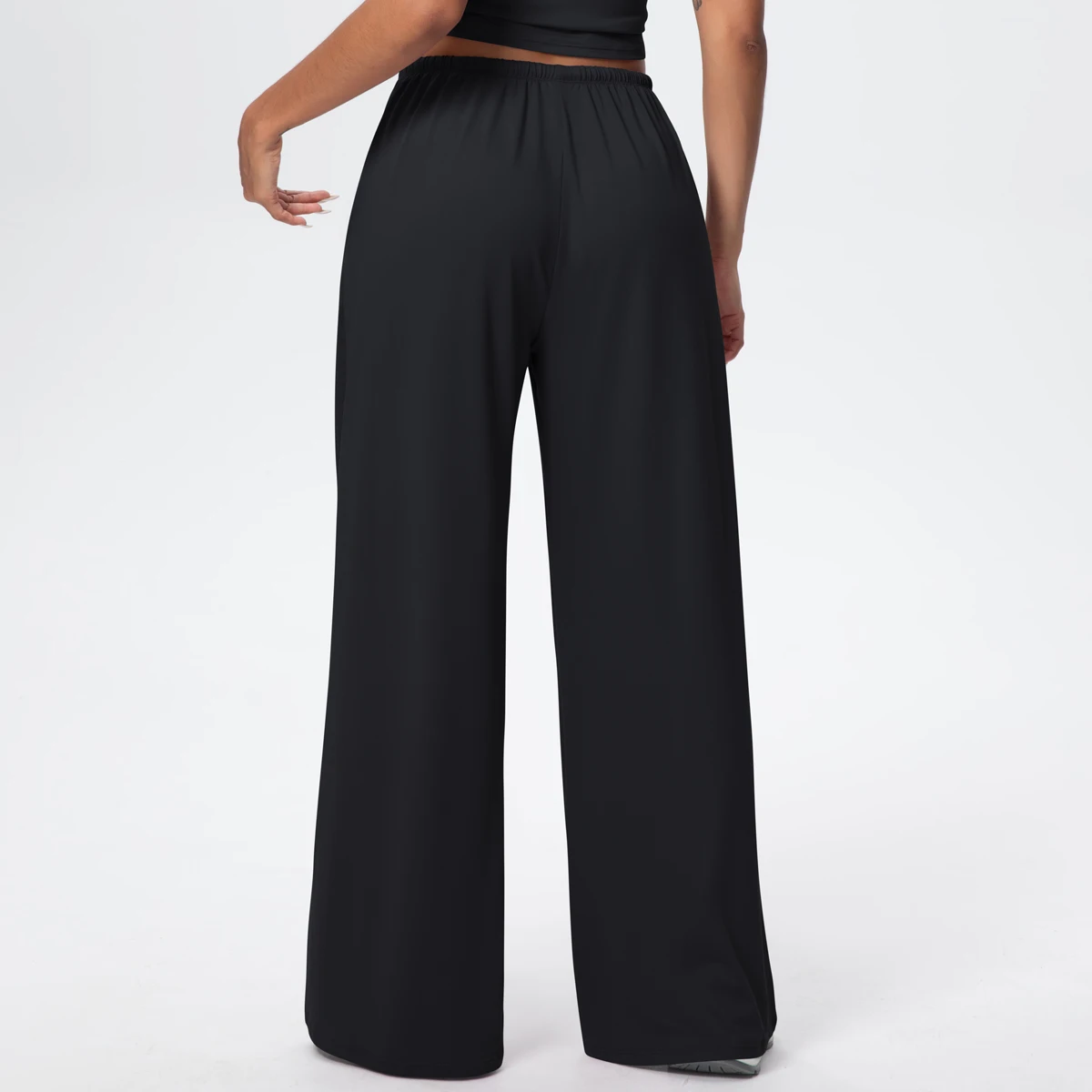 Breathable Solid Color Loose Yoga Pencil Pants Lifting Buttocks Sports Quick Drying Wide Leg Pants With Pockets Gym Yoga Pants