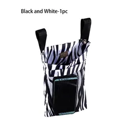 Multipurpose Detachable Front Storage Bag with Large Capacity and Phone Pocket (Black - White)