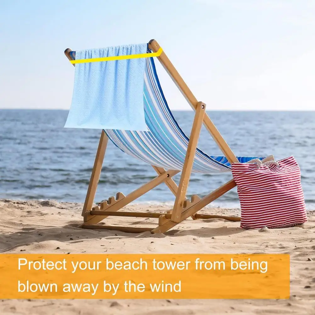 6Pcs Silicone Towel Bands For Beach Chairs - Windproof Elastic Towel Clips For Pool & Cruise - View #11