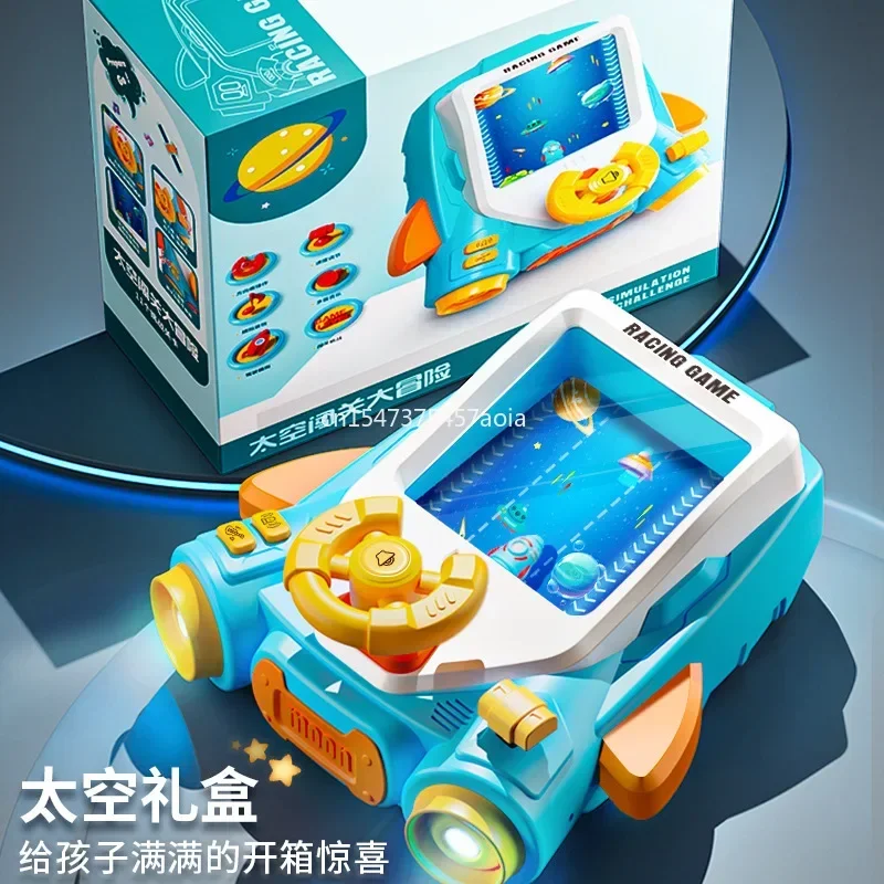 New Children's steering wheel driving toys Dodge car simulation game Music sound effects Space challenge game Toy gift 4