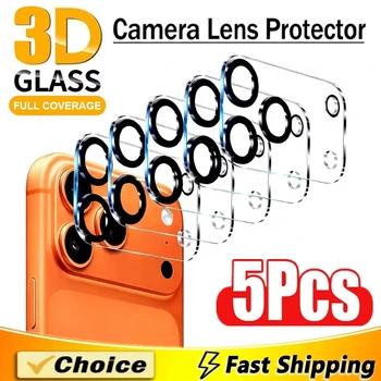 5Pcs Camera Lens Protector Glass For iPhone 15 14 13 12 11 16 17 Pro Max Mini Camera Protective Glass Film For iPhone 16 15 Plus 1