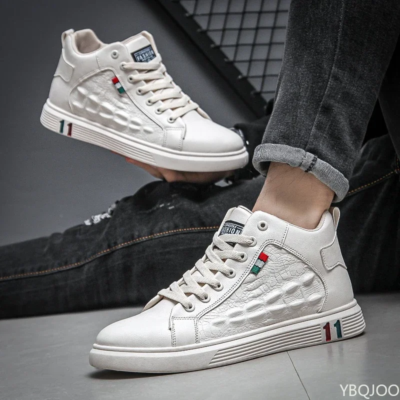High top Men's Trendy Shoes Fashion versatile leather shoe casual non slip footwear Large slze Comfort Male Shoes Homme Zapatos 3