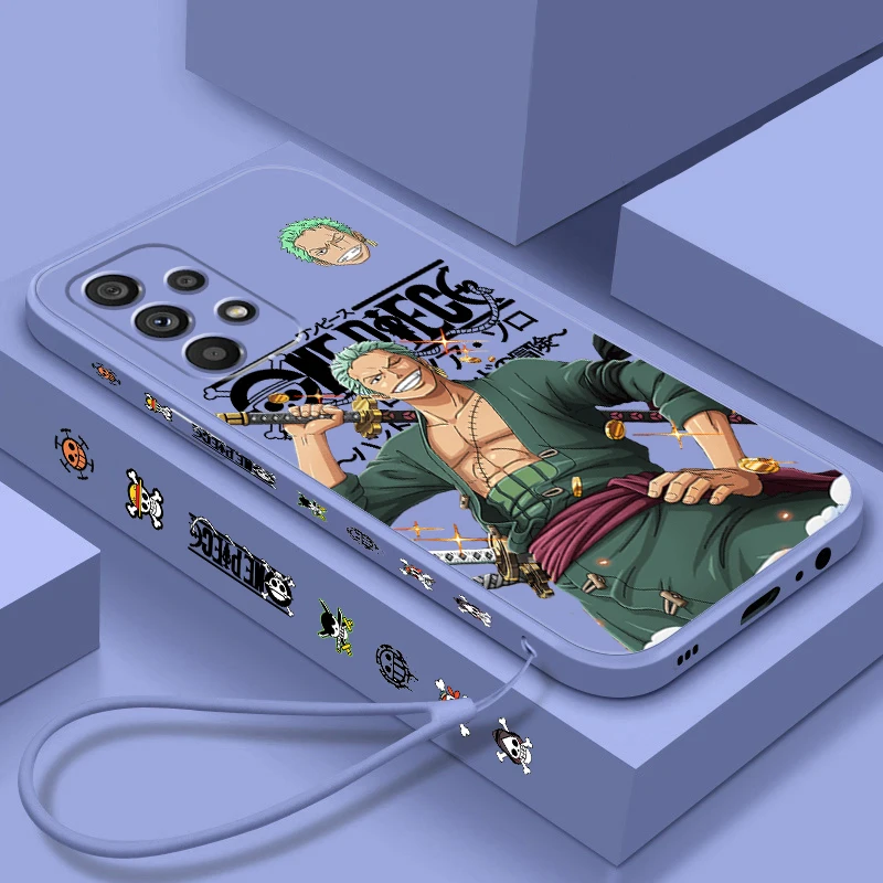 One Piece Rufy Zoro Cool Liquid Left Rope Per Samsung A53 A52 S A33 A32 A51 A71 A21S A13 A73 A50 A72 A23 A12 5G Custodia Per Telefono